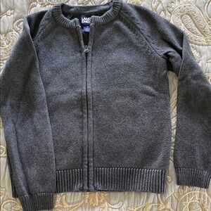 Lands' End Gray Zip-Up Sweater